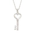 Sterling Silver Diamond Key-to-my-heart Necklace