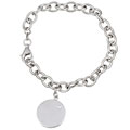 Sterling Silver Diamond Disc Charm Bracelet