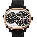 Joshua & Sons Men's Dual-time Multi-function Black Watch