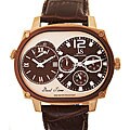 Joshua & Sons Men's Dual-time Multi-function Brown Watch