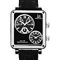 Joshua & Sons Men's Dual-time Multi-function Black Square Watch