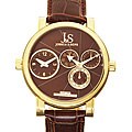 Joshua & Sons Men's Dual-time Multi-function Brown Circle Watch