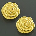 18k Gold over Sterling Silver Rose Earrings (Italy)