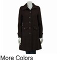 KC Collections Women's Wool Blend Single-breasted Walker Coat