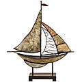 Decorative Metal Ship Sailboat with Stand