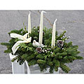 Winter White 3-candle Fresh-cut Maine Balsam Centerpiece