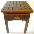 Reclaimed Teak Checkered End Table (Thailand)