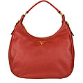 Prada Vitello Daino Red Hobo-style Bag