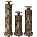 Comtemporary Metal Art Candle Holders (Set of 3)