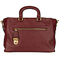Prada Saffiano and Tessuto Red Satchel