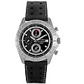 Seiko Men's Black Dial Leather Strap Chronograph Watch