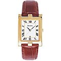 Bulova Men's Leather Strap Goldtone Watch