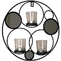 Circular Wall Candle Sconce with Mirror