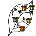 Leaf and Butterflies Wall Votive Holder
