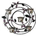 Round Floral Wall Votive Holder
