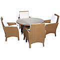 Carlton Sesame Resin Wicker 5-piece Cushion Dining Furniture Set