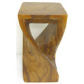 Recycled Monkey Pod Wood Twisty Stool/ Accent Table (Thailand)