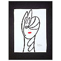 Original Art 'The Rabbit' Ink Painting on Cardstock (Brazil)