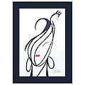 'Guinea Fowl' Ink Painting on Card Stock Original Art (Brazil)