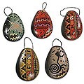 Set of 5 Ceramic 'Christmas Ocarinas' Ornaments (Peru)