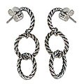 Sterling Silver 'Modern Braid' Drop Earrings (Peru)