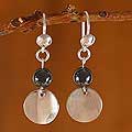 Sterling Silver 'Shimmer' Hematite Earrings (Peru)