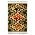 Peruvian 'Bird Wedding' Wool Rug (2' x 3')