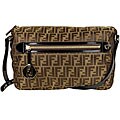 Fendi Tobacco/ Black Zucca Nylon Messenger Bag
