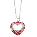 Sterling Silver Resin Pretty in Pink 'Mom' Picture Frame Necklace