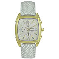 Seiko Women's White Dial White Leather Strap Chronograph Watch