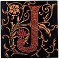 Hand-painted 3-piece 'Joy' Wall Tiles