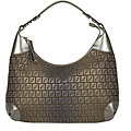 Fendi Brown Ombre Zucchino Canvas and Vitello Hobo