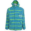Sessions Men's Istodis Tie Stripe Blue and Green Snowboard Jacket