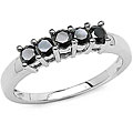 Sterling Silver 1/2ct TDW Genuine Black Diamond Ring (Size 7)