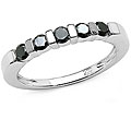 Silver Black Diamond 0.50 TDW 5-stone Ring