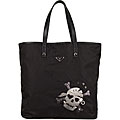 Prada Tessuto/ Saffiano Black Nylon Tote Bag