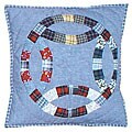 Denim Double Wedding 16-inch Throw Pillows (Set of 2)