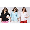 Kiyonna Women's Plus Size 'LaRue' Voile Button-down Shirt