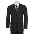 Adolfo Men's Black Stripe 3-button Suit