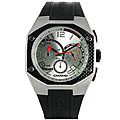 Carrera Men's Chronograph Silver Dial Black Rubber Band Watch