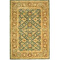 Hand-tufted Legacy Blue/ Brown Hand-spun Wool Rug (6' x 9')