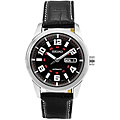 Seiko Men's Automatic Black Leather Strap Watch