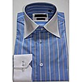 Brio Uomo Men's Blue-striped Shirt
