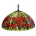 Tiffany-style Poinsettia Hanging Lamp