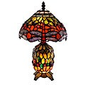 Tiffany-style Dragonfly Double Lit Mini Lamp