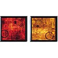 Brent Nelson 'Rojo & De Oro' Two-piece Black-framed Canvas Set