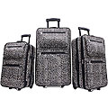Leopard Print 3-piece Expandable Luggage Set