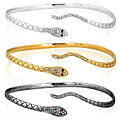 14k Gold 1/5ct TDW Diamond Snake Bangle (H-I,I1-I2)