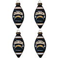 San Diego Chargers Teardrop Ornaments (Set of 4)
