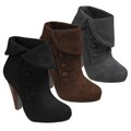 Journee Collection Women's Microsuede High-heel Ankle Boots